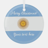 アルゼンチン国旗のガラスのクリスマスツリーオーナメント ガラスオーナメント (正面)
