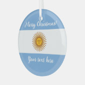 アルゼンチン国旗のガラスのクリスマスツリーオーナメント ガラスオーナメント (正面左)