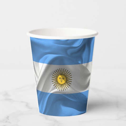 アルゼンチン国旗のコートを施した武器紙カップ 紙コップ (正面)