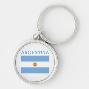 アルゼンチン国旗のサッカーアルゼンチンブルー鍵 キーホルダー