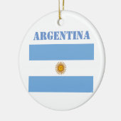 アルゼンチン国旗のサッカーアルゼンチンブルー セラミックオーナメント (左)
