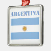 アルゼンチン国旗のサッカーアルゼンチンブルー メタルオーナメント (左)