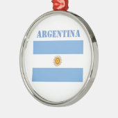 アルゼンチン国旗のサッカーアルゼンチンブルー メタルオーナメント (左)