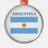 アルゼンチン国旗のサッカーアルゼンチンブルー メタルオーナメント (正面)