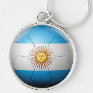 アルゼンチン国旗のサッカーボール キーホルダー