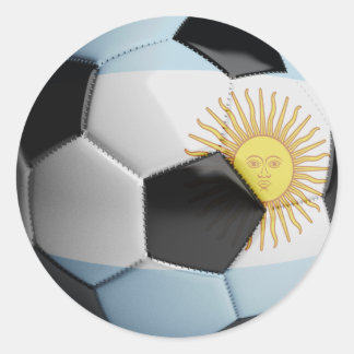 アルゼンチン国旗のサッカーボール ラウンドシール