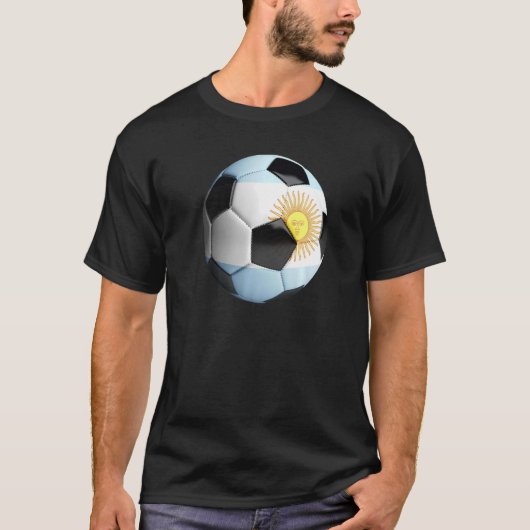アルゼンチン国旗のサッカーボール Tシャツ (正面)