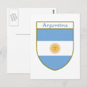 アルゼンチン国旗のシールド ポストカード (正面/裏面)