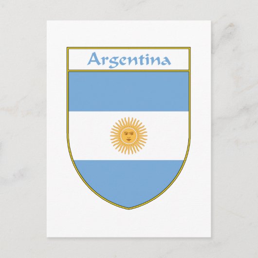 アルゼンチン国旗のシールド ポストカード (正面)
