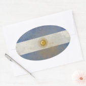 アルゼンチン国旗のシール 楕円形シール (封筒)