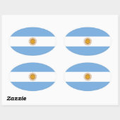 アルゼンチン国旗のステッカー（楕円形） 楕円形シール (シート)