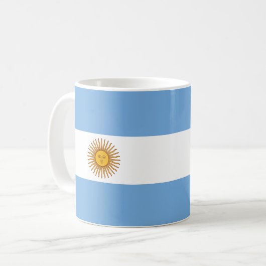 アルゼンチン国旗のセラミックマグカップ コーヒーマグカップ (正面左)