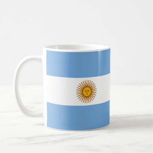 アルゼンチン国旗のセラミックマグカップ コーヒーマグカップ (左)