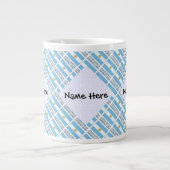 アルゼンチン国旗のタイル張りパーソナライズされた文字 ジャンボコーヒーマグカップ (正面)