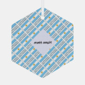 アルゼンチン国旗のタイル貼りパーソナライズされた ガラスオーナメント (裏面)