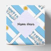 アルゼンチン国旗のタイル貼りパーソナライズされた フェイバーボックス (上部)