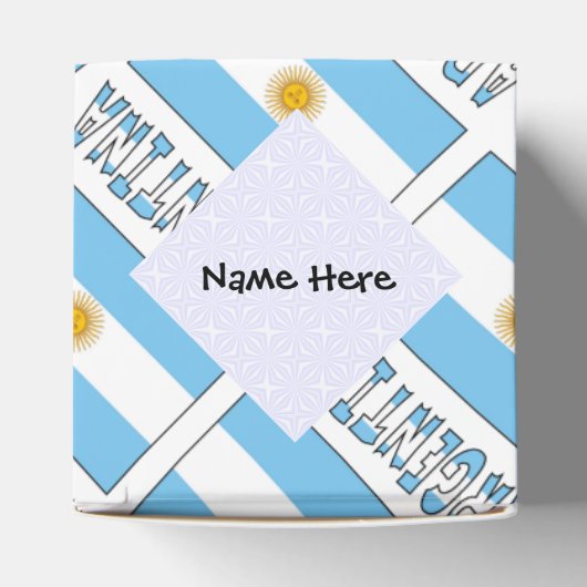 アルゼンチン国旗のタイル貼りパーソナライズされた フェイバーボックス (上部)
