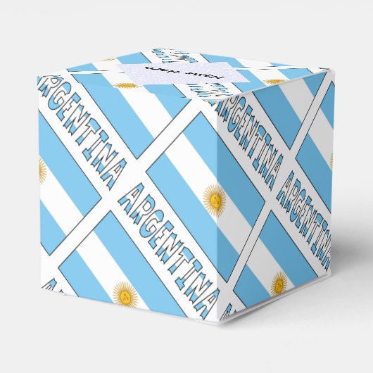 アルゼンチン国旗のタイル貼りパーソナライズされた フェイバーボックス (裏面サイド)