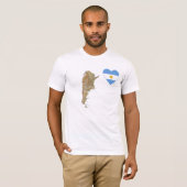 アルゼンチン国旗のハートと地図Tシャツ Tシャツ (正面フル)