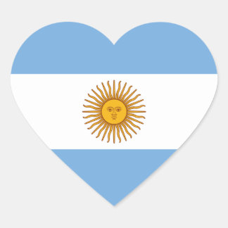 アルゼンチン国旗のハートシール ハートシール