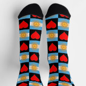 アルゼンチン国旗のハートパターンアルゼンチンアルゼンチン ソックス (上部)