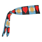 アルゼンチン国旗のハートラブパターンアルゼンチンプライド タイヘッドバンド (回転270)