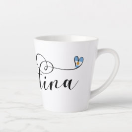 アルゼンチン国旗のハート カフェラテマグ