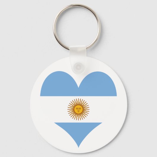 アルゼンチン国旗のハート キーホルダー (正面)