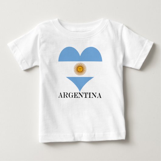 アルゼンチン国旗のハート ベビーTシャツ (正面)