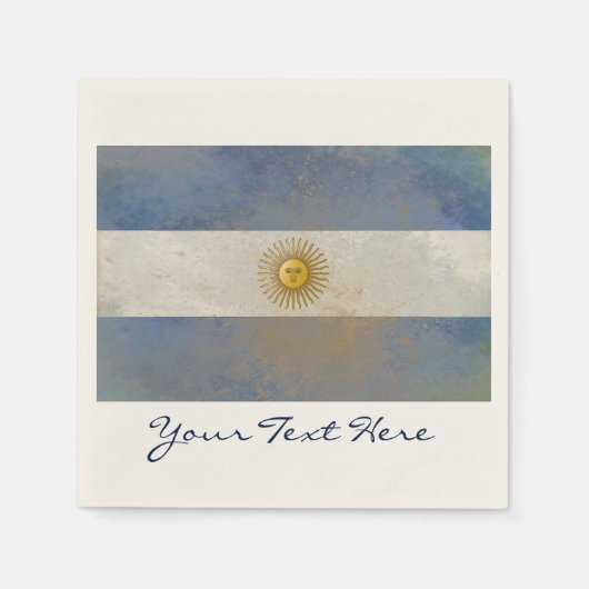 アルゼンチン国旗のパーティー スタンダードカクテルナプキン (正面)