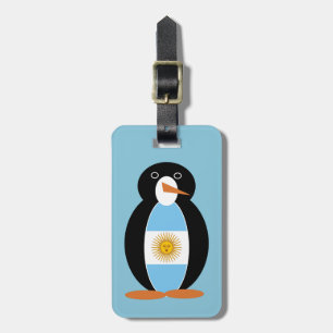 アルゼンチン国旗のペンギン・オン・ブルー ラゲッジタグ