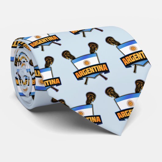 アルゼンチン国旗のラクロスネクタイ ネクタイ (ロール)