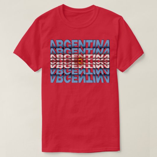 アルゼンチン国旗の反転文字効果 Tシャツ (デザイン正面)