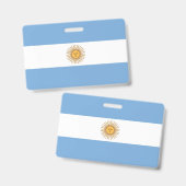 アルゼンチン国旗の名前バッジ バッジ (正面&裏面)