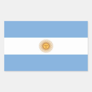 アルゼンチン国旗の四角形ステッカー 長方形シール