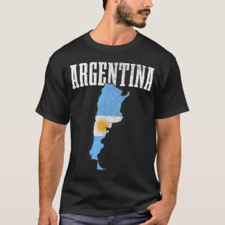 アルゼンチン国旗の地図アルゼンチンのプライド Tシャツ
