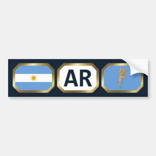 アルゼンチン国旗の地図コードバンパーステッカー バンパーステッカー