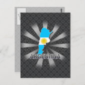 アルゼンチン国旗の地図2.0 ポストカード (正面/裏面)