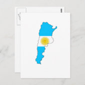 アルゼンチン国旗の地図 ポストカード (正面/裏面)