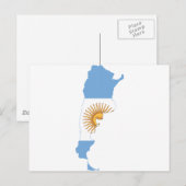 アルゼンチン国旗の地図AR ポストカード (正面/裏面)