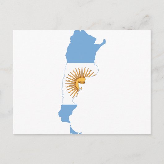 アルゼンチン国旗の地図AR ポストカード (正面)