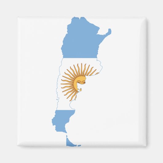 アルゼンチン国旗の地図AR マグネット (正面)
