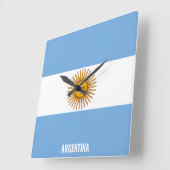 アルゼンチン国旗の愛国心 スクエア壁時計 (傾斜)