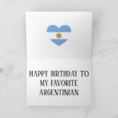 アルゼンチン国旗の愛国的誕生日 カード (内部)