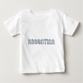 アルゼンチン国旗の色タイポグラフィ ベビーTシャツ (正面)
