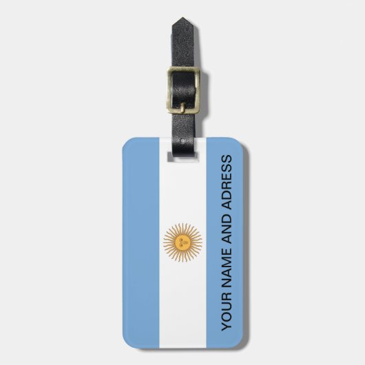 アルゼンチン国旗の荷物タグ ラゲッジタグ (正面縦)