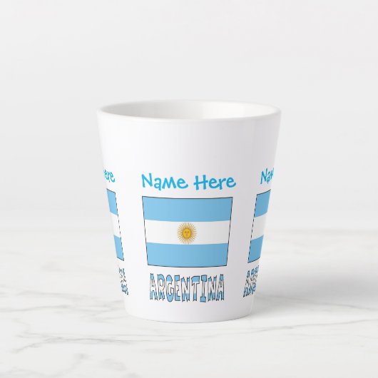 アルゼンチン国旗の青（個人設定） カフェラテマグ (正面)