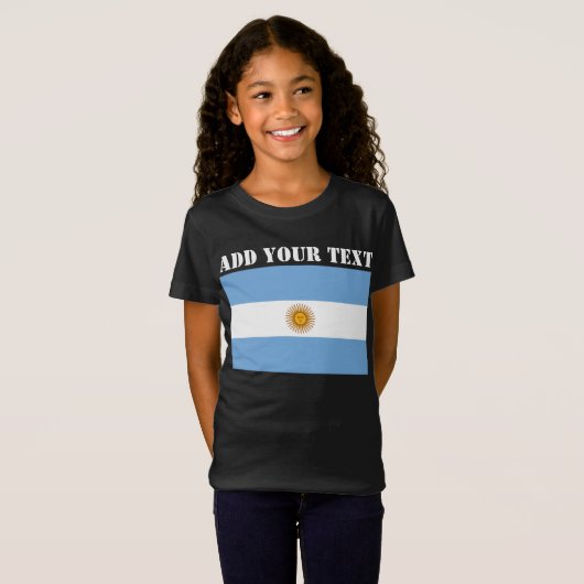 アルゼンチン国旗のW杯2022サッカーT-Sh Tシャツ (正面フル)