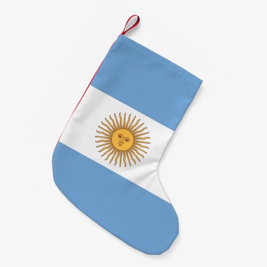 アルゼンチン国旗を持つクリスマスストッキング スモールクリスマスストッキング (正面 (吊り時))