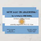 アルゼンチン国旗を持つベビーシャワー招待状 招待状 (正面/裏面)